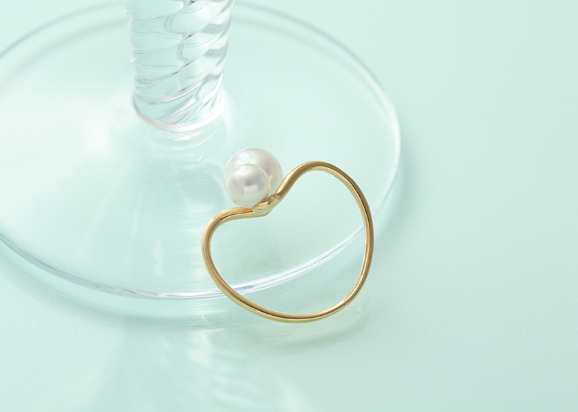 Baby Pearl Heart Ring